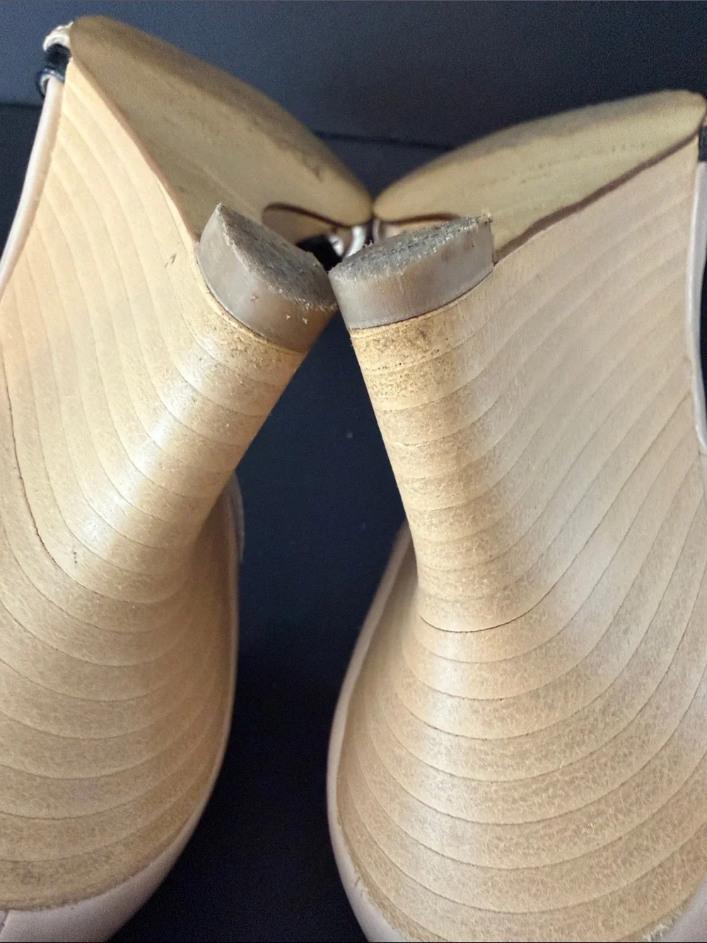 Enzo Angiolini Nude and Black D'Orsay Bow Wedges